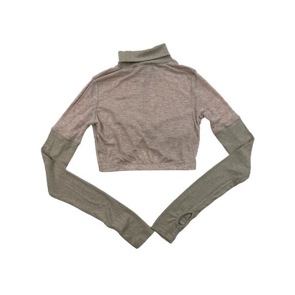 Cuter Than My Dog - Twist Turtleneck Crop Top in Beige - Picture 3 of 3